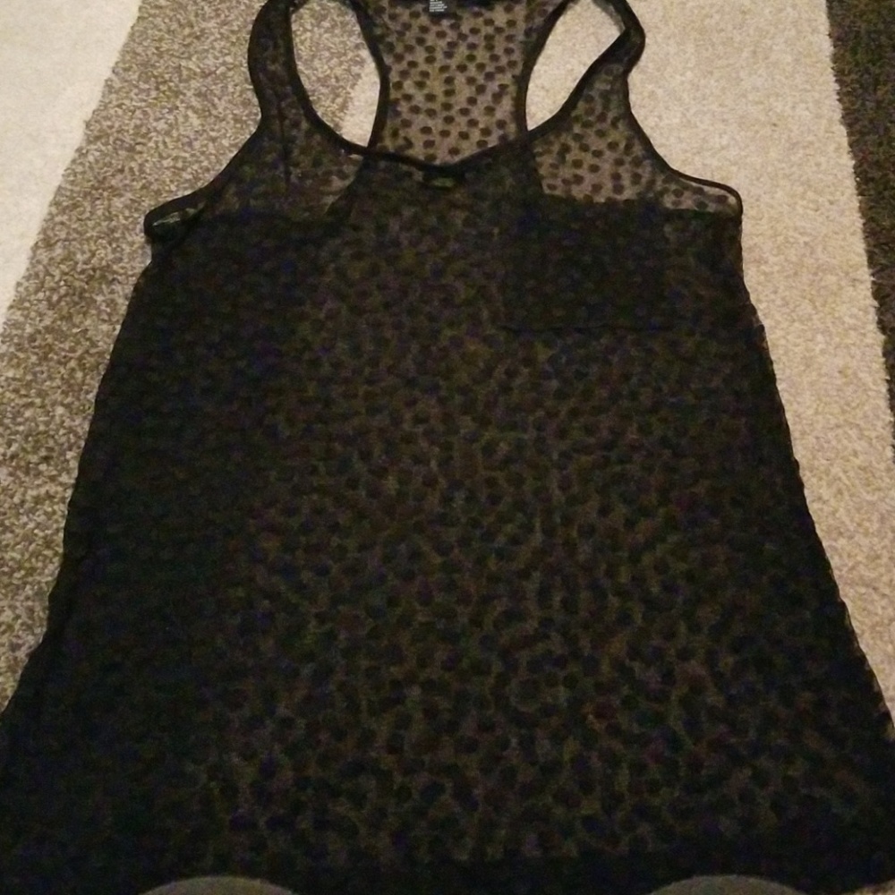 Sheer tank top.